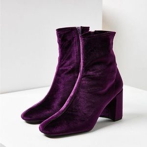 Jeffrey Campbell Cienega Lo Purple Velvet Boots Size 10